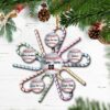 Personalized Baseball Candy Cane Christmas Ornament