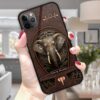custom elephant leather pattern printed phone case