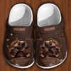 hockey player personalized name printed leather pattern clogs