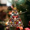 american football festive tree personalized name and number shaped ornament